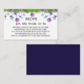 D'accompagnement Carte de boîtier de recette florale pourpre (Devant / Derrière)
