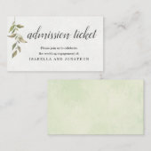 D'accompagnement Carte de boîtier de ticket d'entrée d'aquarelle (Devant / Derrière)