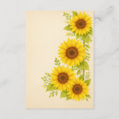 D'accompagnement Carte de boîtier de tournesol rustique (Dos)