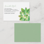 D'accompagnement Carte de boîtier d'entreprise Watercolor Succulent (Devant / Derrière)