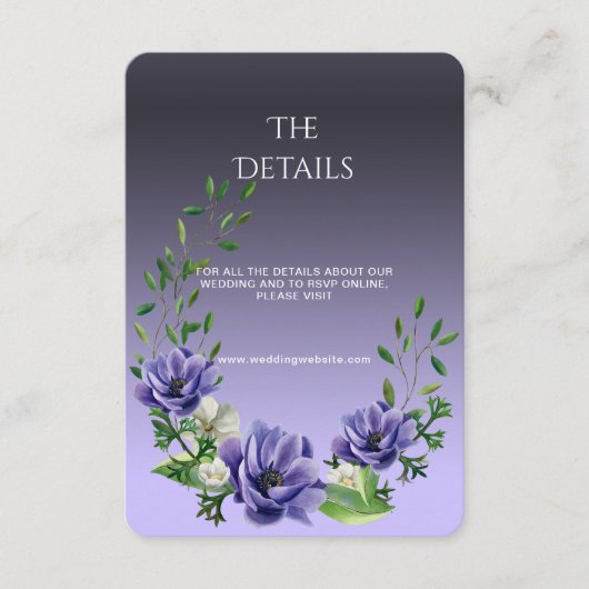 D'accompagnement Carte de boîtier détaillée de fleurs violettes d'a (Devant)