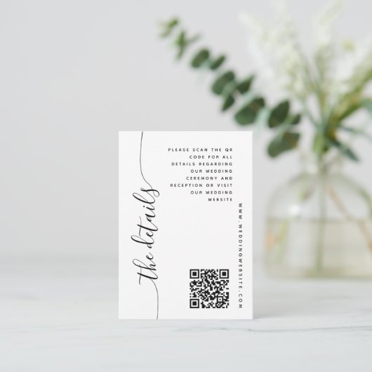 D'accompagnement Carte de boîtier Détails du Mariage de script vert (Debout devant)