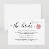 D'accompagnement Carte de boîtier d'information rose (Devant / Derrière)