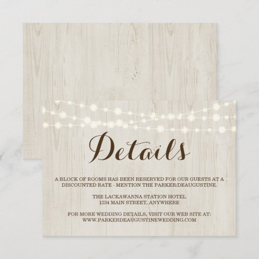 D'accompagnement Carte de boîtier d'informations (Devant / Derrière)