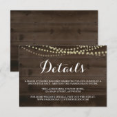 D'accompagnement Carte de boîtier d'informations | Bois rustique (Devant / Derrière)