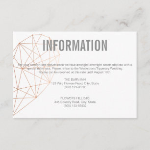 D'accompagnement Carte de boîtier d'informations Coeur or Rose