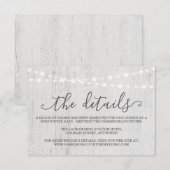 D'accompagnement Carte de boîtier d'informations | Romantique rusti (Devant / Derrière)