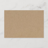 D'accompagnement Carte de boîtier d'informations | Rustique Kraft (Dos)