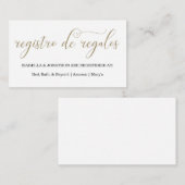 D'accompagnement Carte de boîtier du Registre espagnol de calligrap (Devant / Derrière)