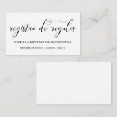 D'accompagnement Carte de boîtier du Registre espagnol de calligrap (Devant / Derrière)