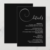 D'accompagnement Carte de boîtier du script de calligraphie noir (Devant / Derrière)