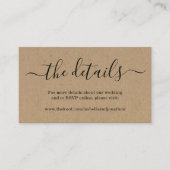 D'accompagnement Carte de boîtier du site mariage - Rustic Kraft (Devant)