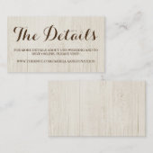 D'accompagnement Carte de boîtier du site Web mariage (Devant / Derrière)