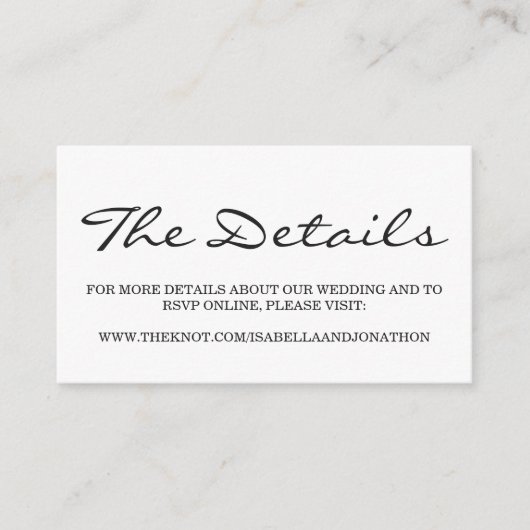 D'accompagnement Carte de boîtier du site Web mariage (Devant)