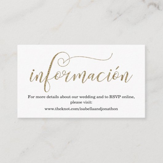 D'accompagnement Carte de boîtier du site Web Mariage de calligraph (Devant)