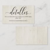 D'accompagnement Carte de boîtier du site Web Mariage de calligraph (Devant / Derrière)