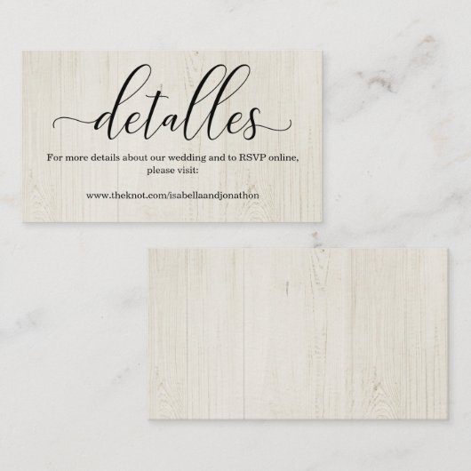 D'accompagnement Carte de boîtier du site Web Mariage de calligraph (Devant / Derrière)