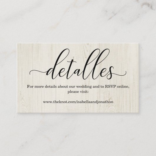 D'accompagnement Carte de boîtier du site Web Mariage de calligraph (Devant)