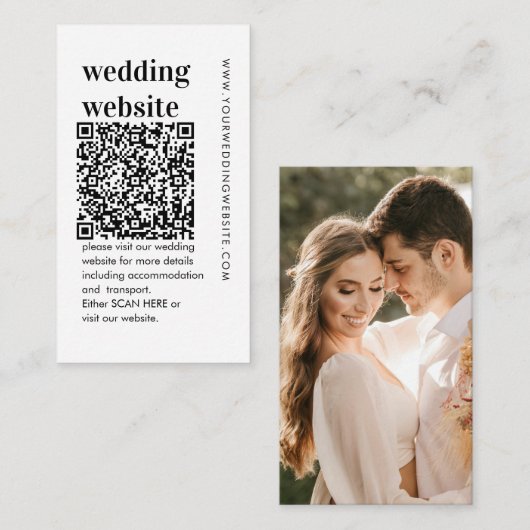 D'accompagnement Carte de boîtier du site Web Mariage de QR Code Bo (Devant / Derrière)