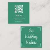 D'accompagnement Carte de boîtier du site Web Mariage Emerald QR Co (Devant / Derrière)
