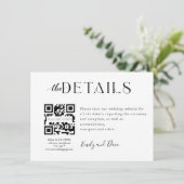 D'accompagnement Carte de boîtier du site Web mariage QR CODE (Debout devant)