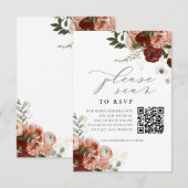 D'accompagnement Carte de boîtier du site Web mariage QR Code RSVP  (Devant / Derrière)