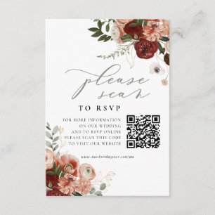 D'accompagnement Carte de boîtier du site Web mariage QR Code RSVP