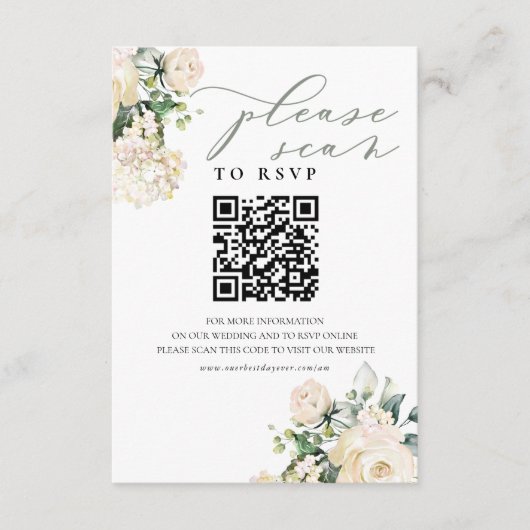 D'accompagnement Carte de boîtier du site Web mariage QR Code RSVP (Devant)