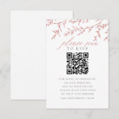 D'accompagnement Carte de boîtier du site Web mariage QR Code RSVP  (Devant / Derrière)