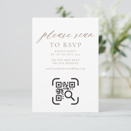 D'accompagnement Carte de boîtier du site Web mariage QR Code RSVP  (Debout devant)
