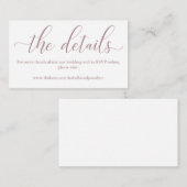 D'accompagnement Carte de boîtier du site Web Mariage rose (Devant / Derrière)