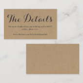 D'accompagnement Carte de boîtier du site Web mariage | Rustique Kr (Devant / Derrière)