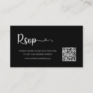 D'accompagnement Carte de boîtier du site Web RSVP de mariage noir