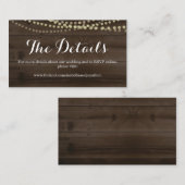 D'accompagnement Carte de boîtier du site Web Rustic Wood Mariage (Devant / Derrière)