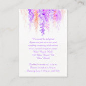 D'accompagnement Carte de boîtier en cascade violet orange mariage (Dos)