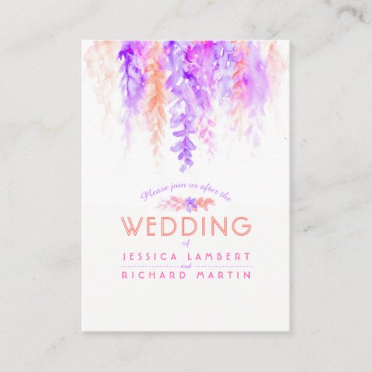 D'accompagnement Carte de boîtier en cascade violet orange mariage (Devant)