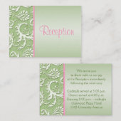 D'accompagnement Carte de boîtier en Damas rose et gris (Devant / Derrière)