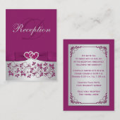 D'accompagnement Carte de boîtier en fleurs d'argent violet RIBBON  (Devant / Derrière)