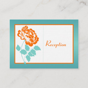 D'accompagnement Carte de boîtier en lin Turquoise et Orange Peony