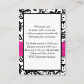 D'accompagnement Carte de boîtier en noir, blanc et Fuchsia Damask (Dos)