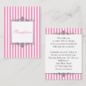 D'accompagnement Carte de boîtier en rayures rose et blanc (Devant / Derrière)