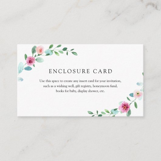D'accompagnement Carte de boîtier Eucalyptus et Fleurs roses (Devant)