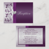 D'accompagnement Carte de boîtier floral argenté et violet (Devant / Derrière)
