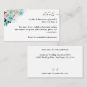 D'accompagnement Carte de boîtier floral rose turquoise et bleu (Devant / Derrière)