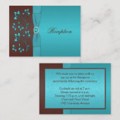 D'accompagnement Carte de boîtier floral turquoise et Brown (Devant / Derrière)