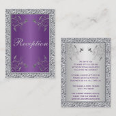 D'accompagnement Carte de boîtier florale à huile d'argent violet e (Devant / Derrière)