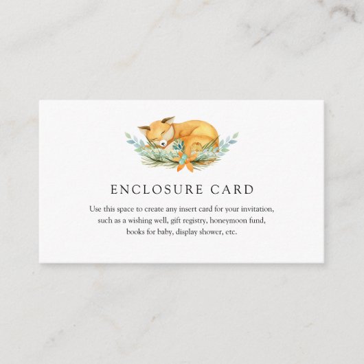 D'accompagnement Carte de boîtier Fox Woodland Animaux (Devant)