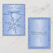 D'accompagnement Carte de boîtier Glittery Blue Snowflake Direction (Devant / Derrière)