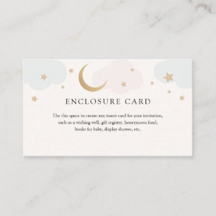 D'accompagnement Carte de boîtier Gold Moon avec nuages rose et ble