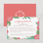 D'accompagnement Carte de boîtier Mariage à fleurs peintes (Devant / Derrière)